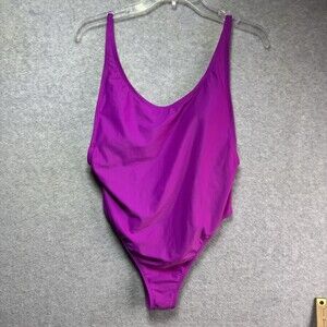 Fuschia One Piece Swimsuit Large Xhileration High Cut Low Back Pink Purple Gold